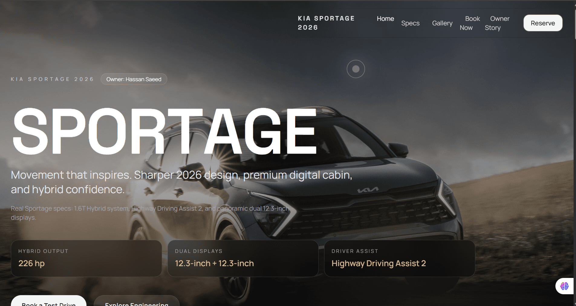 Sportage — screenshot